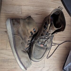 Brunt Men’s 8.5 Brown Leather Moc Toe Work Boots Lace Up Rugged